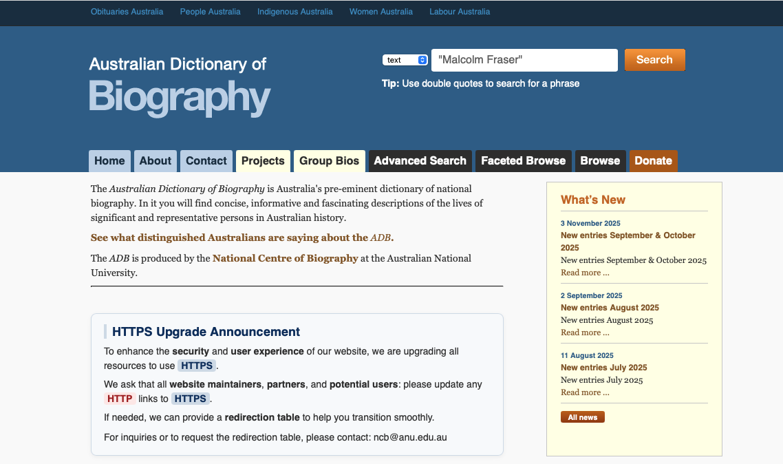 Australian Dictionary of Biography
